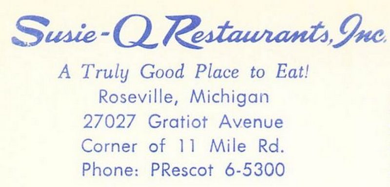 Susie-Q Chick N Chips - Vintage Postcard